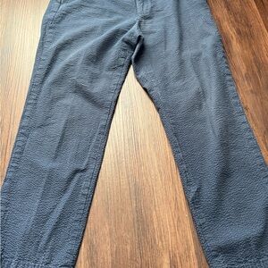 Brooks Brothers Men's Seersucker Pants Clark Fit Size 36x30 Navy Blue Chino
